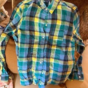 GAP Multicolor Plaid Button-Down Shirt